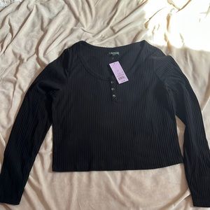 Ribbed Long Sleeve Crop Top